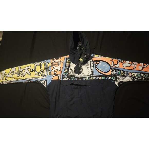 Vintage 80s 90s Quiksilver Surf Skate Jacket with Graphic Sleeves RaD & RaRE - Picture 9 of 13